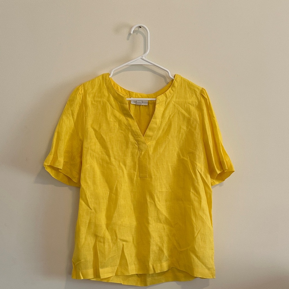 Charter Club Yellow Blouse LINEN